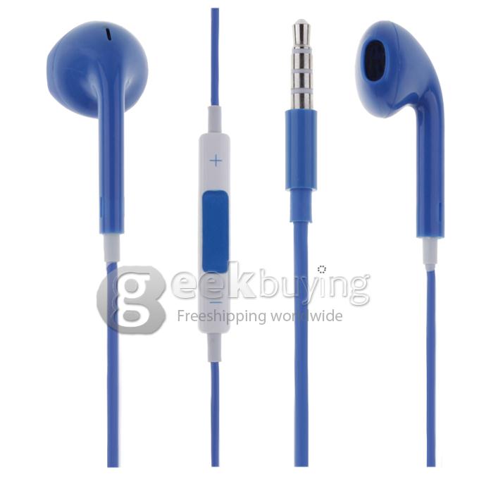 Stylish Design Earphone Headset Earpods with Remote & Mic for iPhone 5S 5C 5 / iPod Touch 5 / iPad - Blue