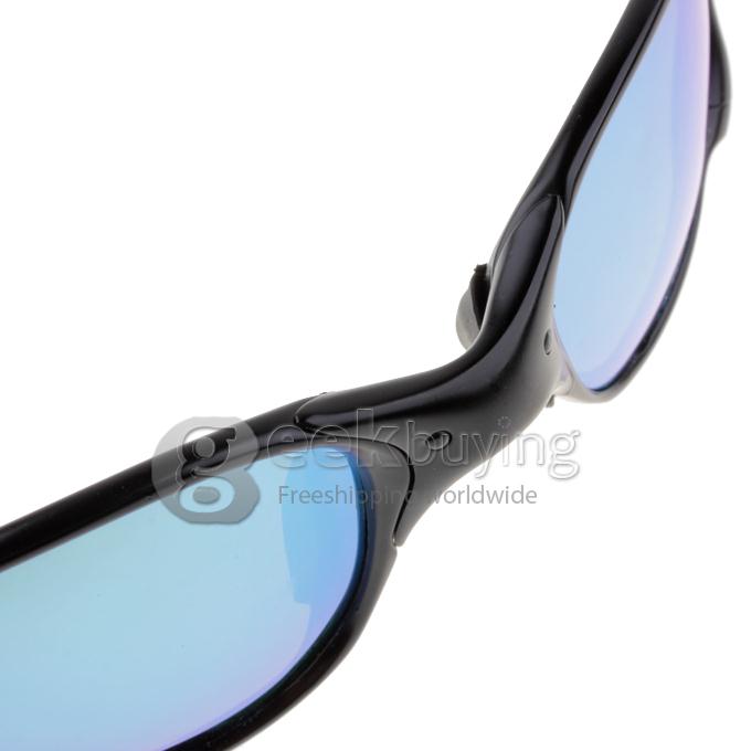 04-145 Black Full Frame Alloy Polarized Lens Sports Sunglasses - Blue REVO