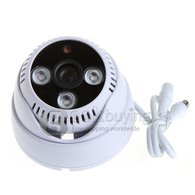 1/3 CMOS 3.6mm Lens 600TVL 3LED 360 Degree Horizontally and 90 Degree Vertically Dome Security CCTV Camera White SX-403A