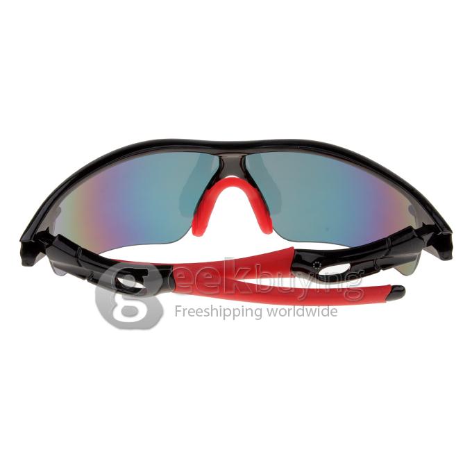 OREKA WG010 Black TR90 Half Frame Space Explosion PC Plastic Lens Sports Sunglasses - Red REVO