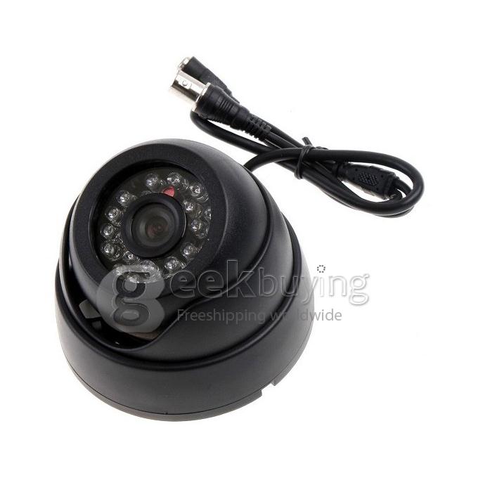 Dome Digital CCTV Color Camera 380 TVL COMS 3.6 MM CCD W/ 24 IR LEDs - Black