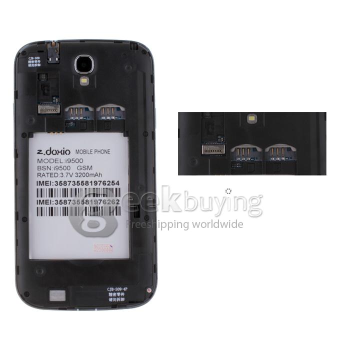 Z.doxio I9500 5.0Inch Capacitive Screen SC6820 1.0GHz Smart Phone 2.0MP Camera Android 4.2 OS WIFI/Bluetooth - Black