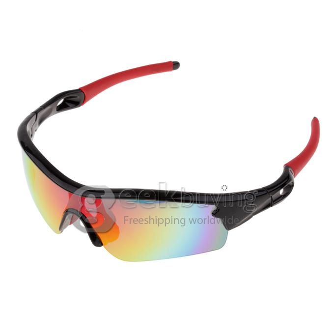OREKA WG010 Black TR90 Half Frame Space Explosion PC Plastic Lens Sports Sunglasses - Red REVO