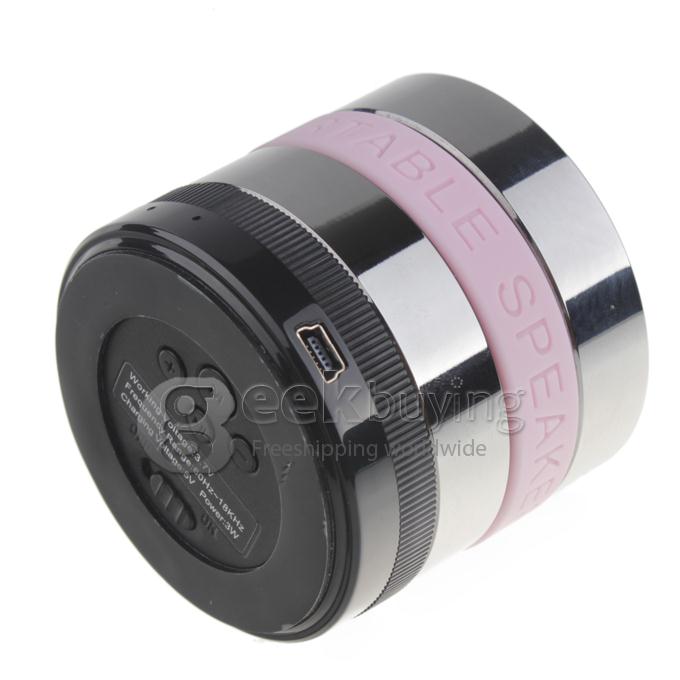 2013 New Mini Super Bass Portable Wireless Bluetooth Speaker TF Card Music Player - Pink