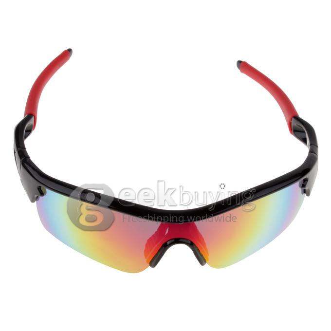 OREKA WG010 Black TR90 Half Frame Space Explosion PC Plastic Lens Sports Sunglasses - Red REVO