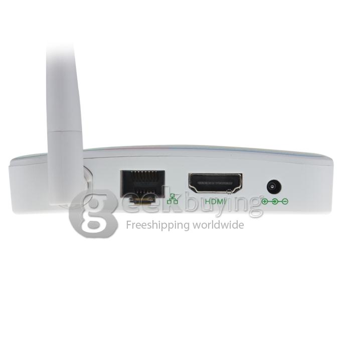 GV-11D Allwinner A20 Dual Core Google Android 4.2.2 Mini TV BOX HDMI HDD Player 1G/4G Camera Mic External Wifi Antenna with Remote Control - White