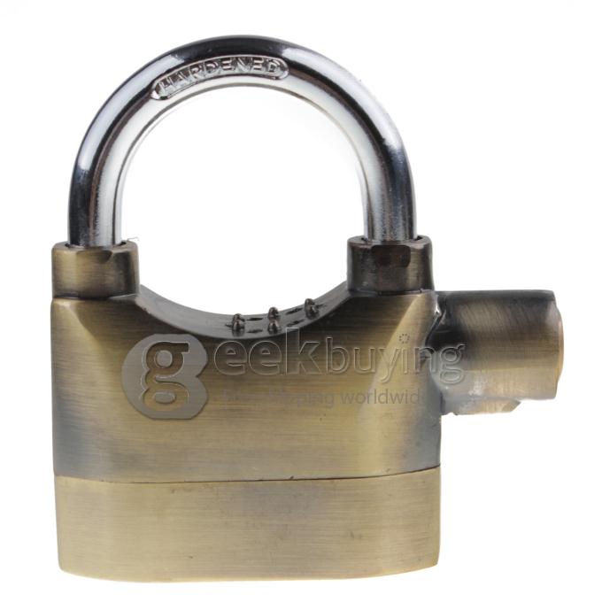 Metal Padlock Electronic Alarm Bike / Motorcycle / Doors Alarm Lock 110db Security Alarm System - Gold