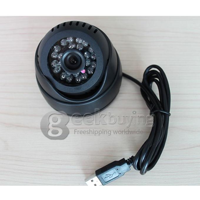 Dome Digital CCTV Color Camera 380 TVL COMS 3.6 MM CCD W/ 24 IR LEDs - Black