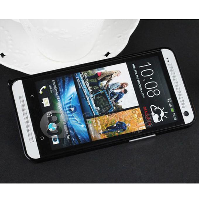 Black Ultra Thin 0.6mm Metal Aluminum Hard Case Bumper Cover for HTC ONE M7