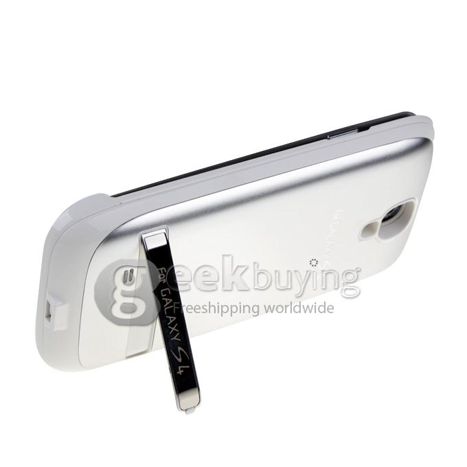 3200mAH External Backup Battery Charger Case with Stand for Samsung Galaxy S4 i9500 - White