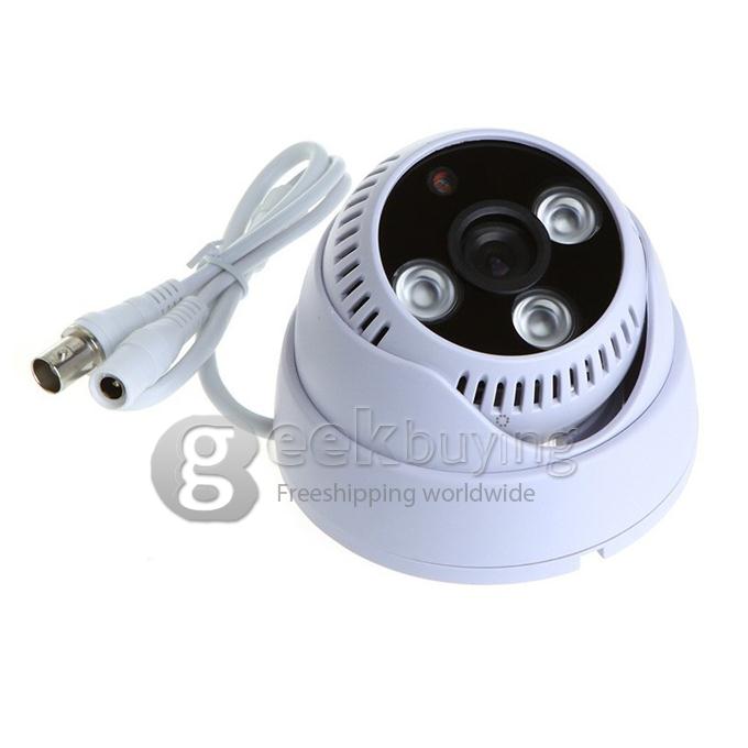 1/3 CMOS 3.6mm Lens 600TVL 3LED 360 Degree Horizontally and 90 Degree Vertically Dome Security CCTV Camera White SX-403A