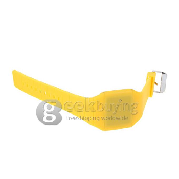 Makibes Touch Screen LED Watch with Red Light Rectangle Dial and Silicon Band - Yellow