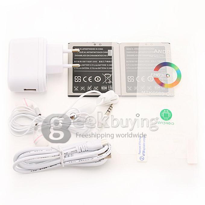 Mpai S4 I9500 5.0Inch IPS HD Arc Screen MTK6589 Quad Core Smart Phone 1GB RAM+4GB ROM 12.6MP Camera Android 4.2.1 3G/GPS-White