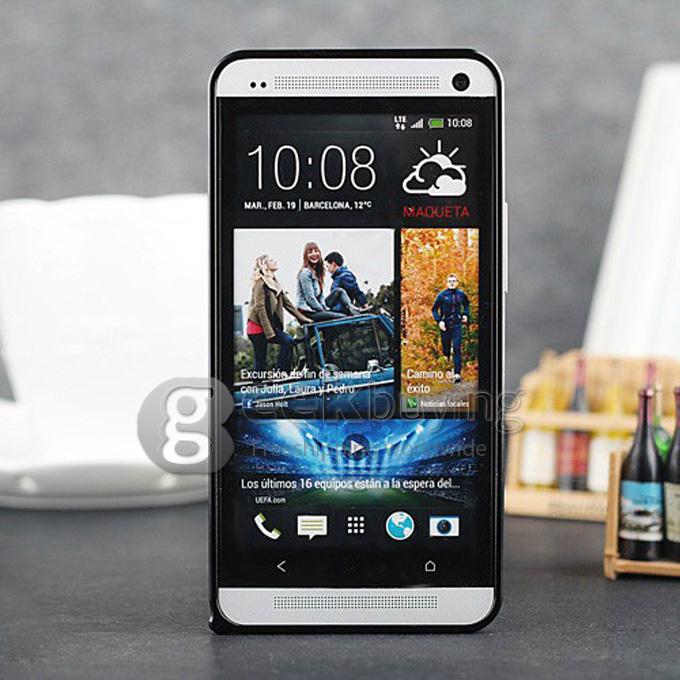 Black Ultra Thin 0.6mm Metal Aluminum Hard Case Bumper Cover for HTC ONE M7