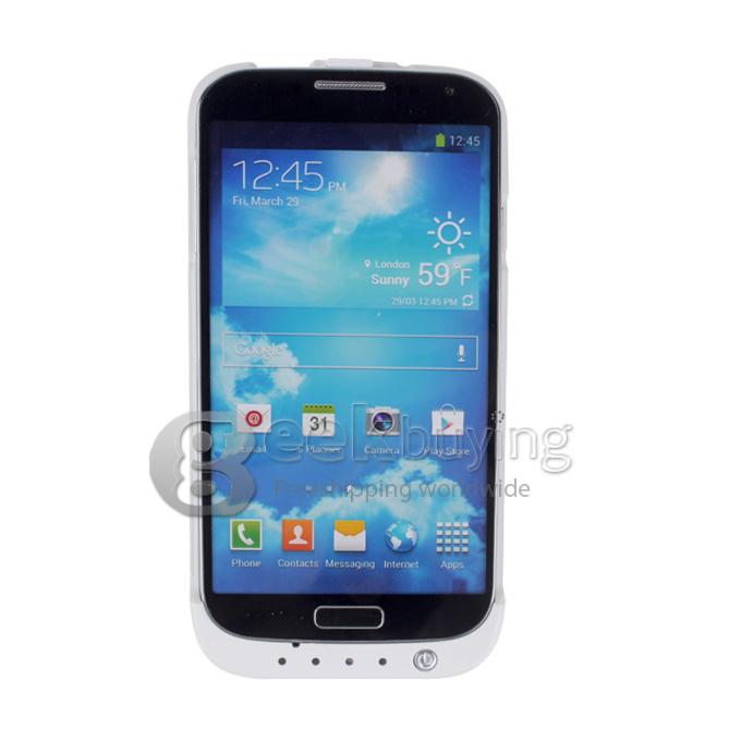 3200mAH External Backup Battery Charger Case with Stand for Samsung Galaxy S4 i9500 - White