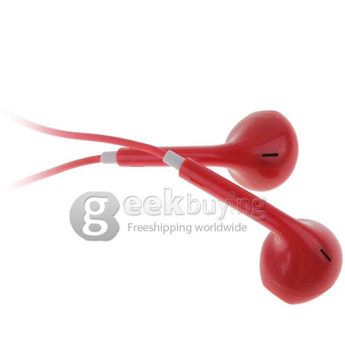 Stylish Design Earphone Headset Earpods with Remote & Mic for iPhone 5S 5C 5 / iPod Touch 5 / iPad - Red
