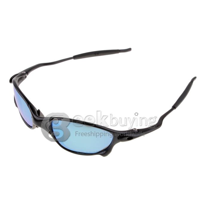 04-145 Black Full Frame Alloy Polarized Lens Sports Sunglasses - Blue REVO