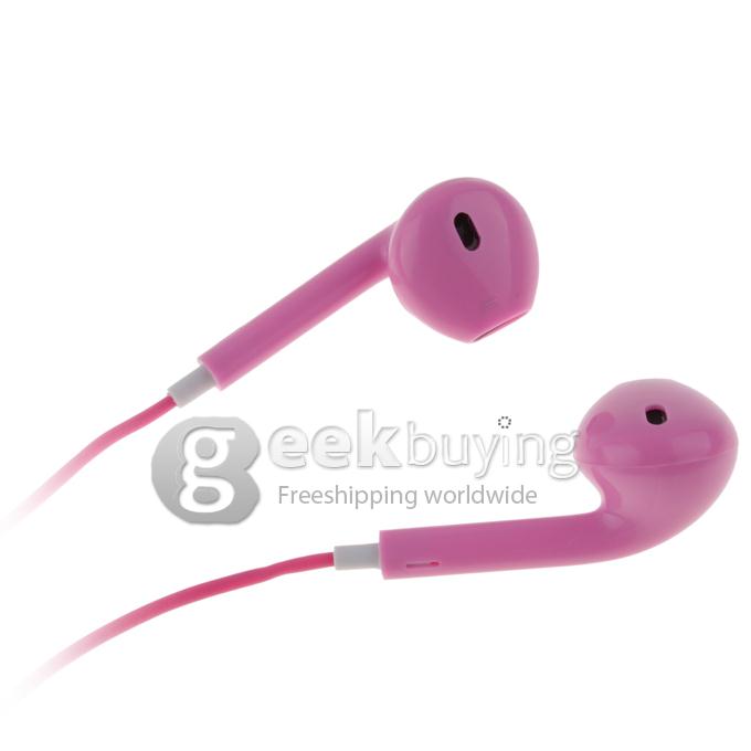 Stylish Design Earphone Headset Earpods with Remote & Mic for iPhone 5S 5C 5 / iPod Touch 5 / iPad - Pink