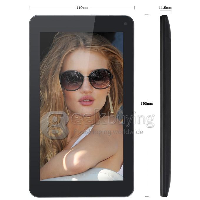 VIA V7 7 inch WM8880 Cortex-A9 Dual Core 1.5GHz Tablet PC Android 4.2 OS 512M/4G Dual Camera 1080P MID Black