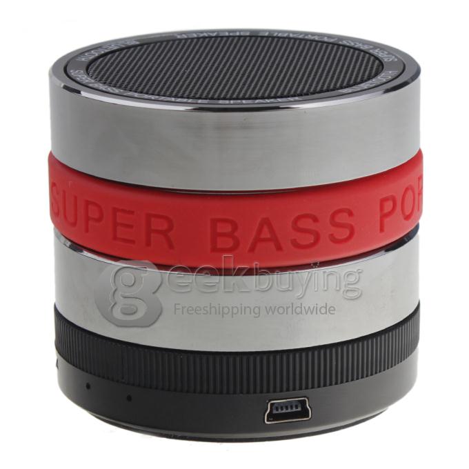 2013 New Mini Super Bass Portable Wireless Bluetooth Speaker TF Card Music Player - Red