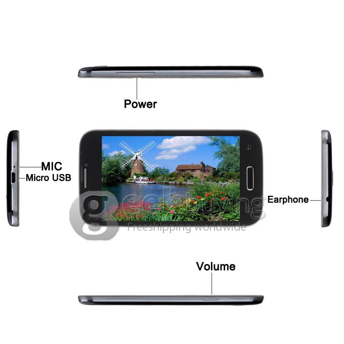 Z.doxio I9500 5.0Inch Capacitive Screen SC6820 1.0GHz Smart Phone 2.0MP Camera Android 4.2 OS WIFI/Bluetooth - Black