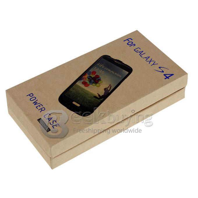 3200mAH External Backup Battery Charger Case with Stand for Samsung Galaxy S4 i9500 - White