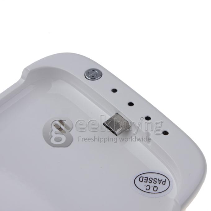 3200mAH External Power Bank Backup Battery Charger with View Flip Stand Case for Samsung Galaxy S4 i9500 - White