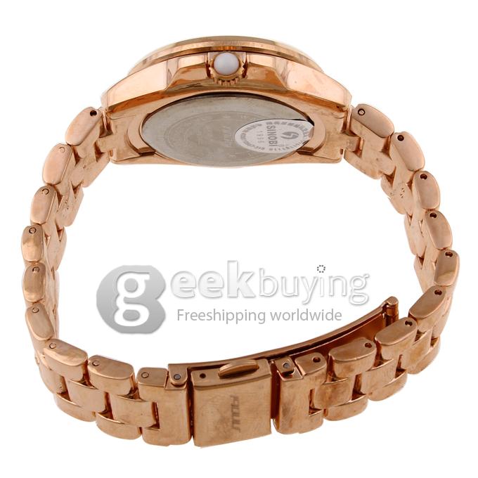 SINOBI 9390 Stainless Steel Women's Fashion & Casual Watches - Golden