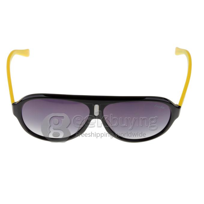 OREKA WG001C4 Black + Yellow Plastic Full Frame Nylon Resin Lenses Fashion Sunglasses - Gray