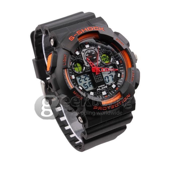 ALIKE AK1055 Plastic 50 Meters Waterproof Sport Utility Watch - Black