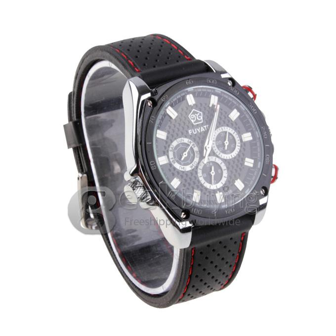 FUYATE Rubber Sport Style Automatic Mechanical Watch with Date Calendar for Male