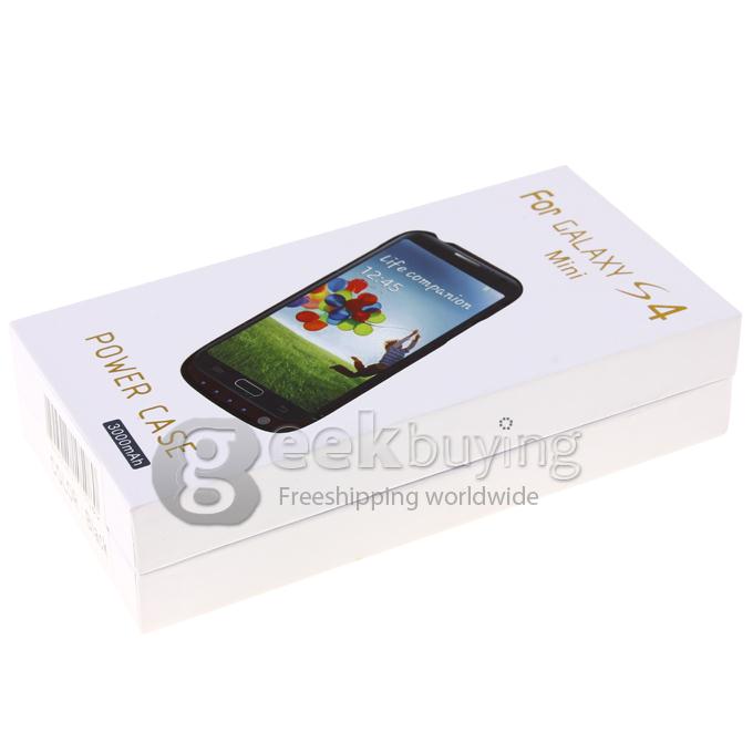 3000mAh Backup Battery Charger Case Cover for Samsung Galaxy S4 Mini - Black