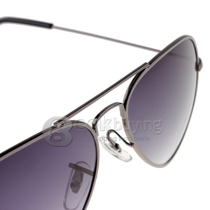 34634 Black Alloy Full Frame Resin Lenses Fashion Sunglasses - Gray