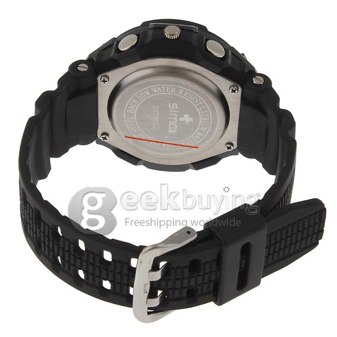 Simax DST9052 Plastic 50 Meters Waterproof Sport Utility Watch - Black