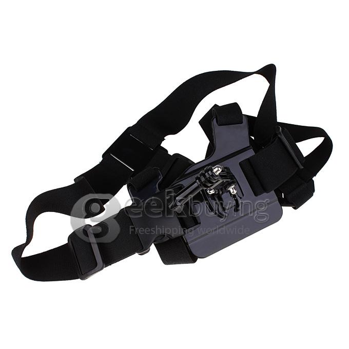 3-Way Adjustment Base + Elastic Chest Body Strap Mount Belt for GoPro Hero 4 3 2 1 SJ Cams
