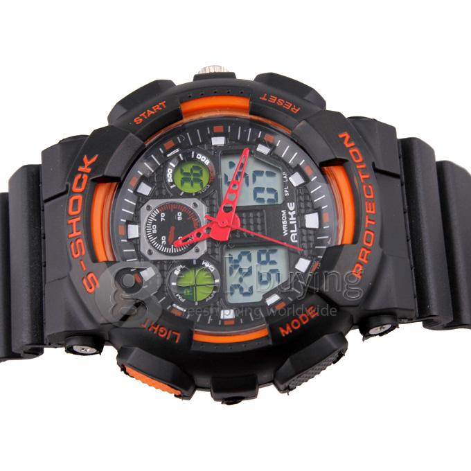 ALIKE AK1055 Plastic 50 Meters Waterproof Sport Utility Watch - Black