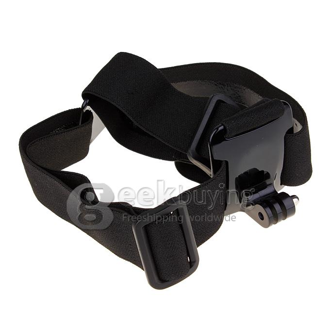 Simple Helmet Head Strap Belt Mount Camera Fixed Headband Adjustable Anti-Skid for Gopro Hero 2 3 3+ - Black
