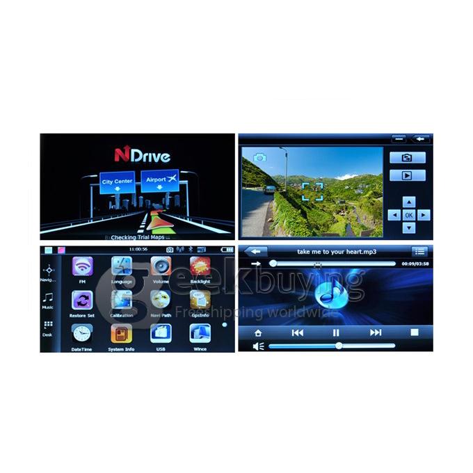 7 Inch TFT- LCD Touchscreen HD 800 x 480 Windows 6.0 Car DVR GPS Navigator with 4GB Bluetooth FM - USA + Canada + Mexico Map