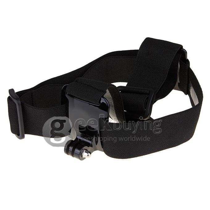 Simple Helmet Head Strap Belt Mount Camera Fixed Headband Adjustable Anti-Skid for Gopro Hero 2 3 3+ - Black