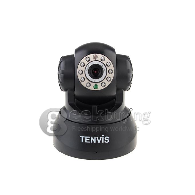 Tenvis JPT3815W Wireless IP Camera with 300K Pixels 10 IR LEDs Two-Way Audio Night Vision Motion Detection - Black