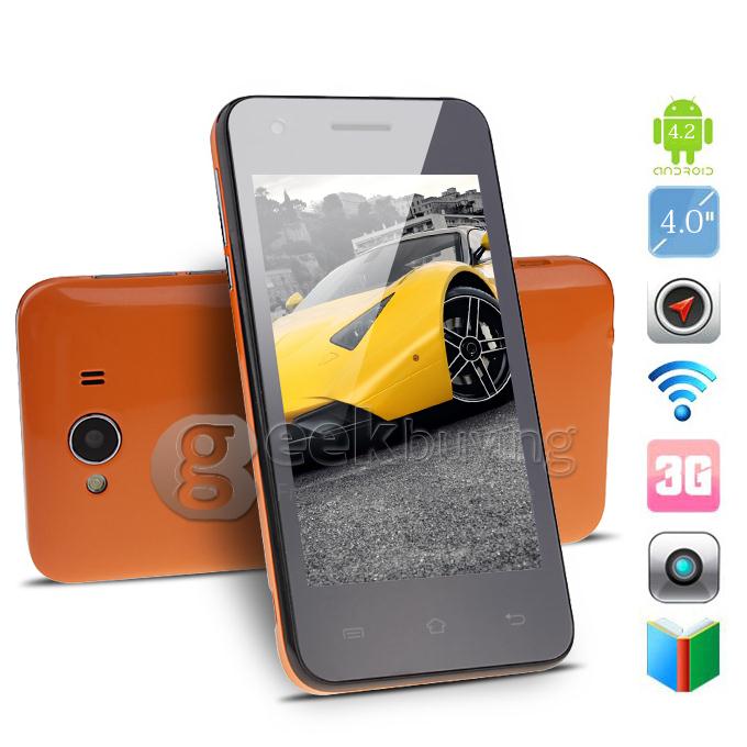CUBOT GT72 4.0 Inch TFT Screen MTK6572 Dual Core 1.2GHz Smartphone 256MB/512MB 2.0MP Camera Android 4.2 OS with GPS - Orange