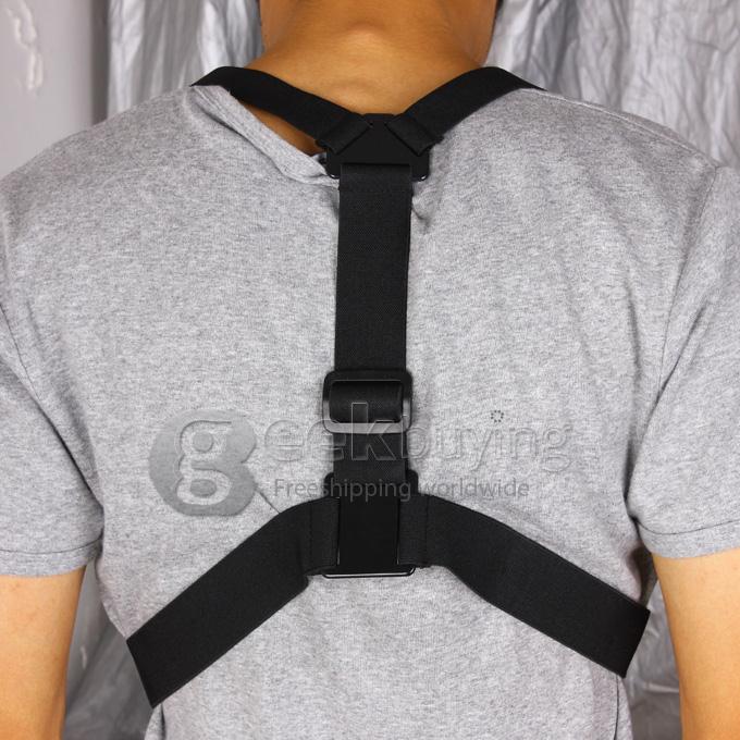 3-Way Adjustment Base + Elastic Chest Body Strap Mount Belt for GoPro Hero 4 3 2 1 SJ Cams
