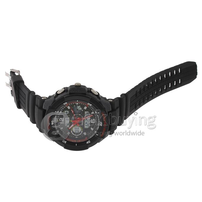 Simax DST9052 Plastic 50 Meters Waterproof Sport Utility Watch - Black
