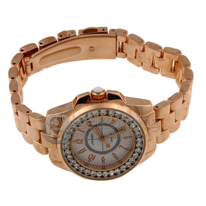 SINOBI 9390 Stainless Steel Women's Fashion & Casual Watches - Golden