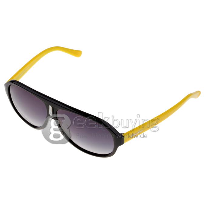 OREKA WG001C4 Black + Yellow Plastic Full Frame Nylon Resin Lenses Fashion Sunglasses - Gray