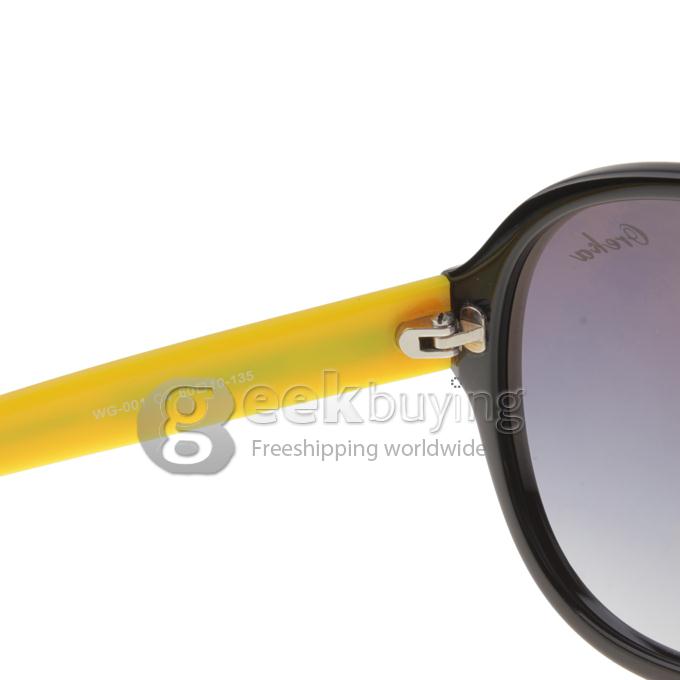 OREKA WG001C4 Black + Yellow Plastic Full Frame Nylon Resin Lenses Fashion Sunglasses - Gray