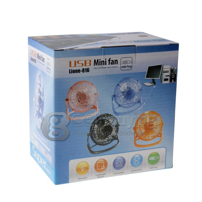 Mini 360-Degree Rotating Cooler Ultra Quiet Cooling Desk USB Fan for PC - Grey