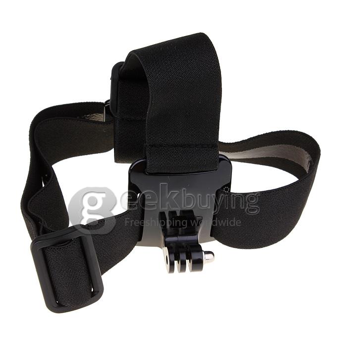 Simple Helmet Head Strap Belt Mount Camera Fixed Headband Adjustable Anti-Skid for Gopro Hero 2 3 3+ - Black
