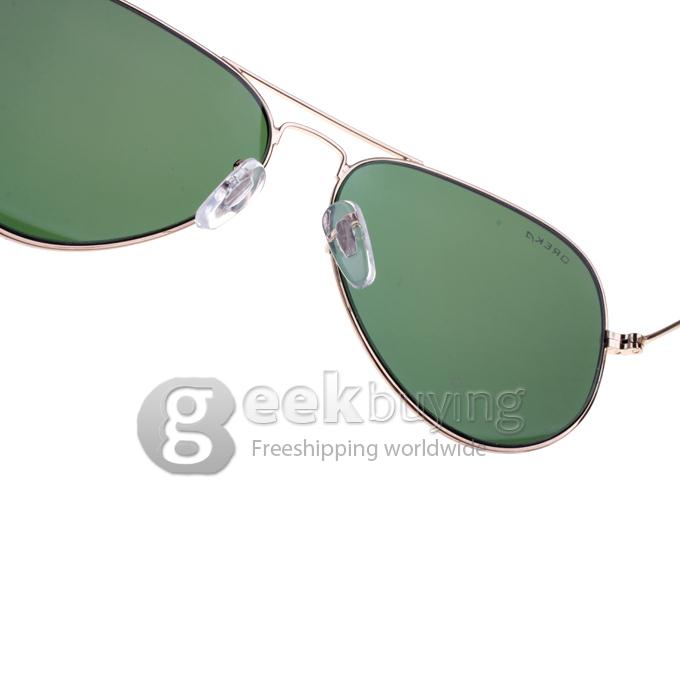 OREKA 3025 Golden Alloy Full Frame G15 Glass Lens Fashion Sunglasses - Blue