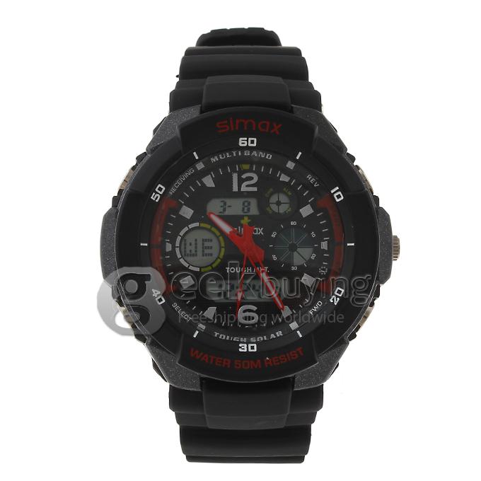 Simax DST9052 Plastic 50 Meters Waterproof Sport Utility Watch - Black